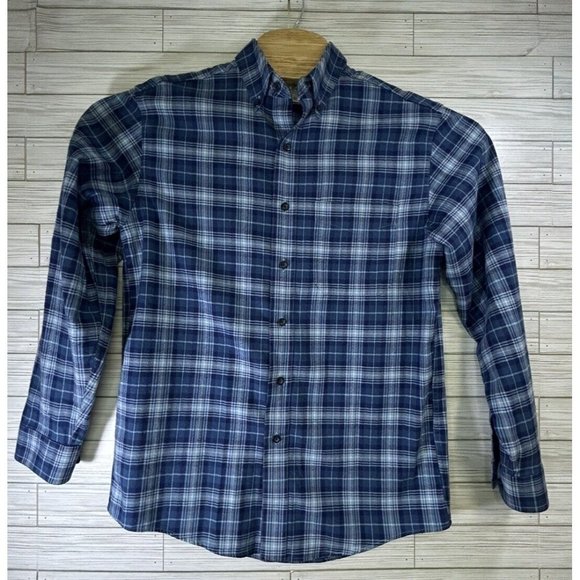 LL Bean Mens Size Small Traditional Fit Blue Plaid Button Up Long Sleeve Shirt‎ - Picture 2 of 8